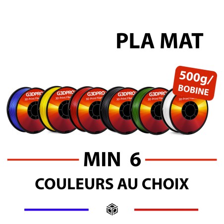 Lot de 6 spool de filament 3D FDM - PLA MAT format 500g - 1,75mm