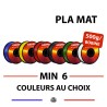 Lot de 6 spool de filament 3D FDM - PLA MAT format 500g - 1,75mm