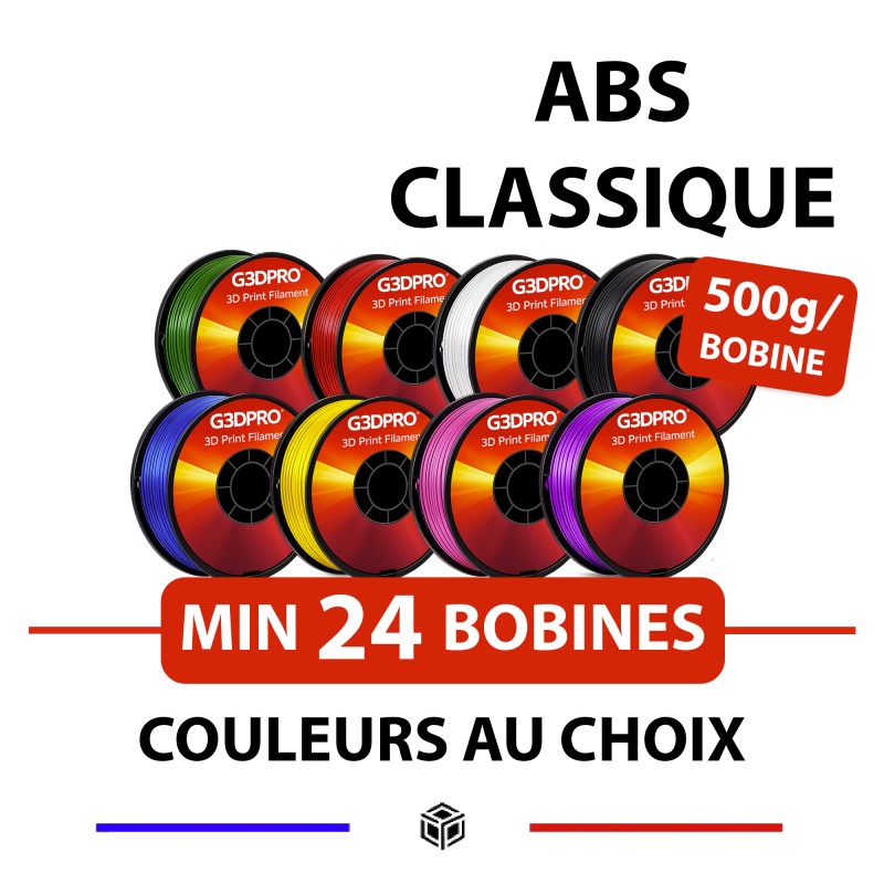 Pack ABS 500g 24 bobines au choix G3D PRO® – Stock revendeur