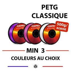 Lot de 3 bobines de filaments pour imprimantes 3D - PETG petit format - 1.75mm - couleurs au choix
