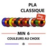 Pack de filament pour imprimante 3D et fil 3D -  6 bobines de 3KG - 18KG de PLA PRO - coloris au choix