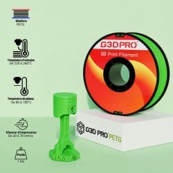 Détail de la couleur du filament PETG Vert