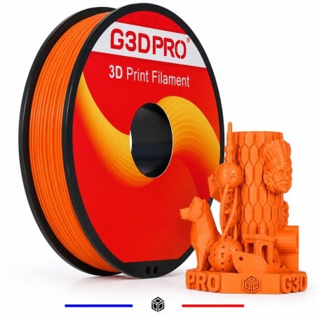 Filament PLA Orange Fluo 500 g – Vue rapprochée