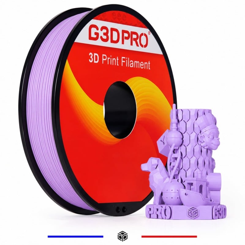 Bobine de filament PLA Lavande 500 g – G3D PRO® Bobine de filament PLA Lavande 500 g – G3D PRO®