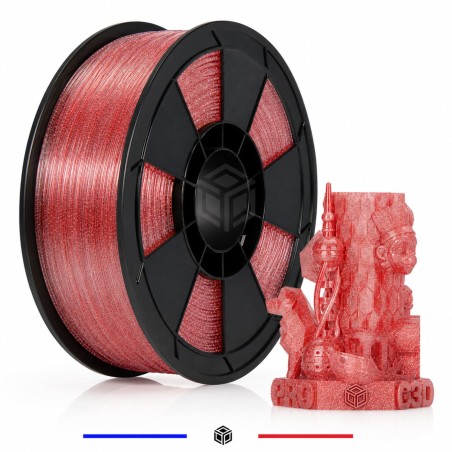 Filament PLA Pailleté Rouge 1 kg pour impression 3D – G3D PRO®