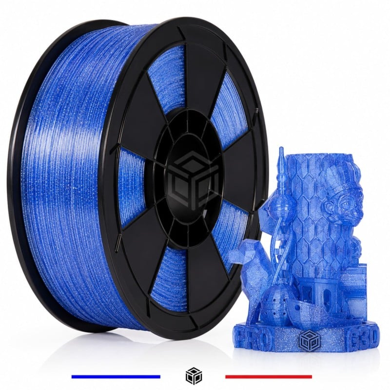 Filament PLA Pailleté Bleu 1 kg pour impression 3D – G3D PRO® Filament PLA Pailleté Bleu 1 kg pour impression 3D – G3D PRO®