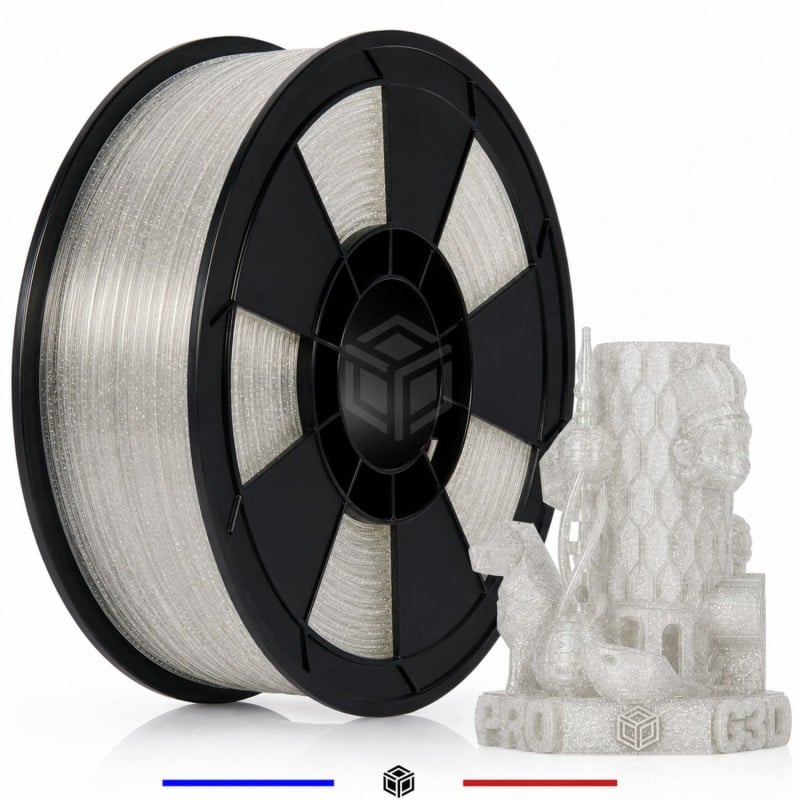 Filament PLA Transparent Pailleté 1 kg pour impression 3D – G3D PRO®