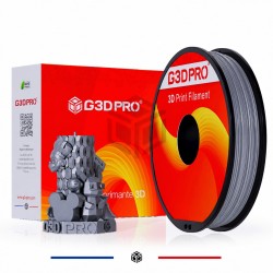 Filament PLA Silk Glossy Argent Gris 500 g 1.75 mm pour impression 3D – G3D PRO®