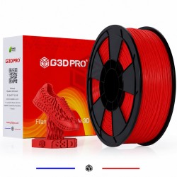 Détail du filament TPU rouge souple et flexible en diamètre 1,75 mm