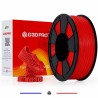 Détail du filament TPU rouge souple et flexible en diamètre 1,75 mm