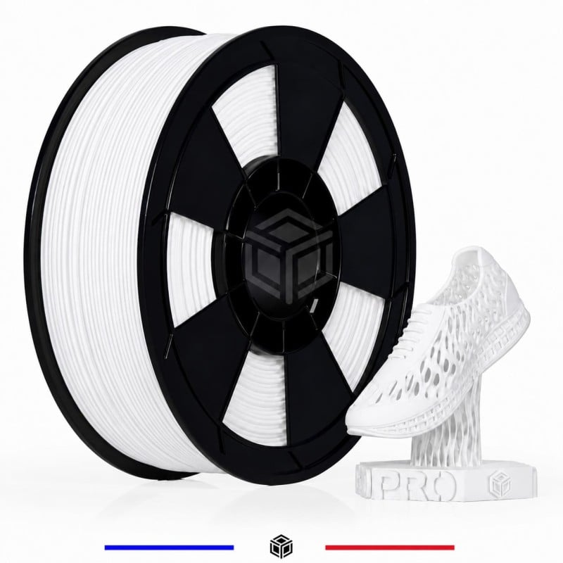 FIL 3D TPU Flexible 1.75 mm Blanc Neige FIL 3D TPU Flexible 1.75 mm Blanc Neige