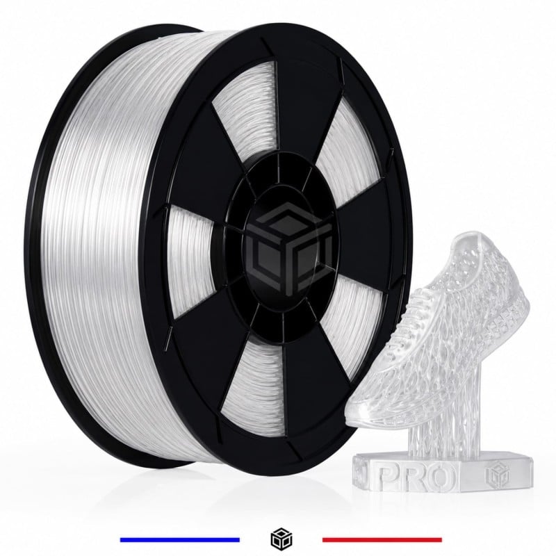 Détail du filament TPU transparent souple et flexible en diamètre 1,75 mm Détail du filament TPU transparent souple et flexible en diamètre 1,75 mm