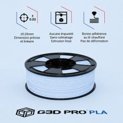 Filament 3D PLA 1Kg 1.75mm - Bleu Bébé Mat Pastel - Impression 3D