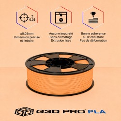 Filament 3D PLA 1Kg 1.75mm - Orange Pêche Mat Pastel - Impression 3D
