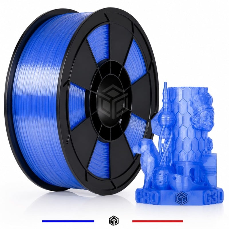 Filament 3D PLA Translucide 1 Kg Bleu 1.75mm