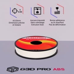 Fil 3D ABS 500g 1.75 mm Perle Blanc