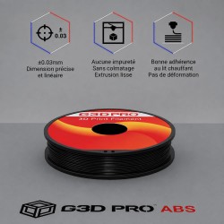Filament 3D ABS Noir 1,75 mm – Bobine 500 g FDM
