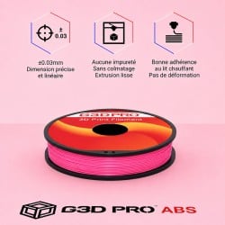 Fil 3D ABS 500g 1.75mm Rose