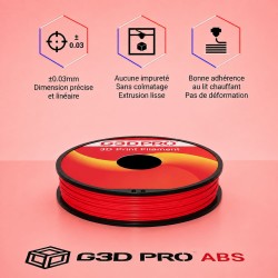 Fil 3D ABS 500g 1.75mm Rouge