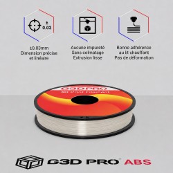 Fil 3D ABS 500g 1.75mm Transparent