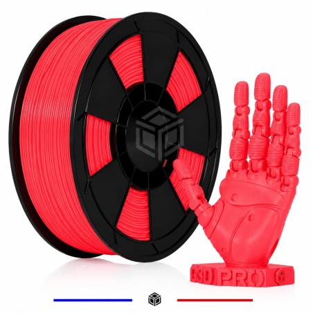 Filament 3D ABS Fluorescent 1.75 mm Rouge rose