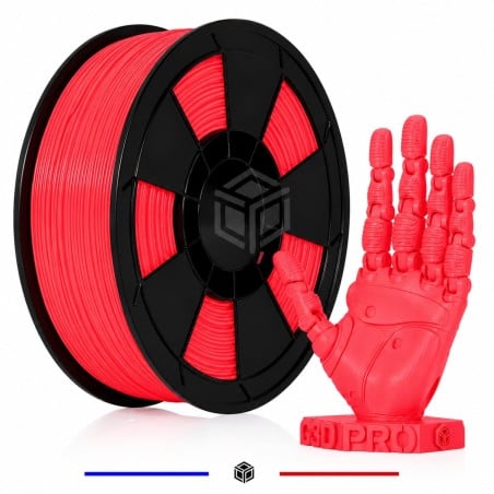 Filament 3D ABS Fluorescent 1.75 mm Rouge rose