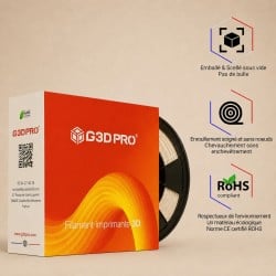 Filament Blanc Cassé G3D PRO PETG 1Kg 1.75mm - Grossiste 3D