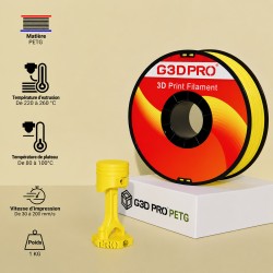 Filament Jaune G3D PRO PETG 1Kg 1.75mm - Grossiste 3D