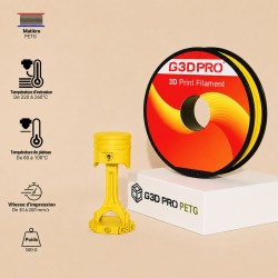 Filament Jaune 500g G3D PRO PETG 1.75mm - Grossiste 3D