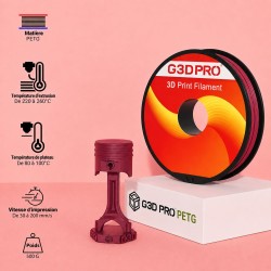 Filament Rouge 500g G3D PRO PETG 1.75mm - Grossiste 3D