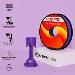 Filament Violet 500g G3D PRO PETG 1.75mm - Grossiste 3D