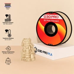 Filament PLA Bois Chêne Blanc 1 kg 1,75 mm - G3D PRO®