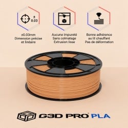 PLA Cerisier 1 kg 1,75 mm – Filament Effet Bois Rosé | G3D PRO