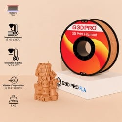 PLA Cerisier 1 kg 1,75 mm – Filament Effet Bois Rosé | G3D PRO