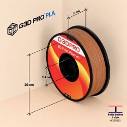 Filament PLA Noyer Foncé 1 kg 1,75 mm – Bois Véritable | G3D PRO