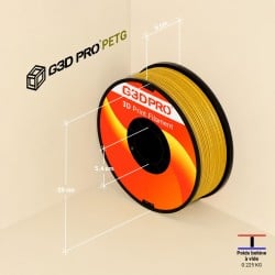 Filament PETG Or 1 kg 1,75 mm – Couleur Doré Résistant | G3D PRO
