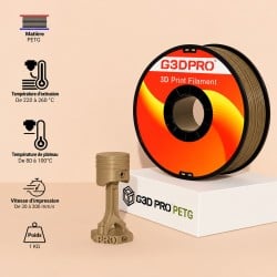 Filament PETG Bronze 1 kg 1,75 mm – Effet Bronze Antique | G3D PRO