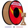 Filament PETG marron clair G3D PRO 1 kg 1,75 mm - bobine et exemple de pièce imprimée