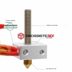 Kit MK8 Extrudeuse Tête Buse M6 PLAT  0.4mm