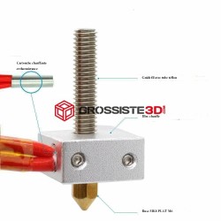 Kit MK8 Extrudeuse Tête Buse M6 PLAT  0.4mm