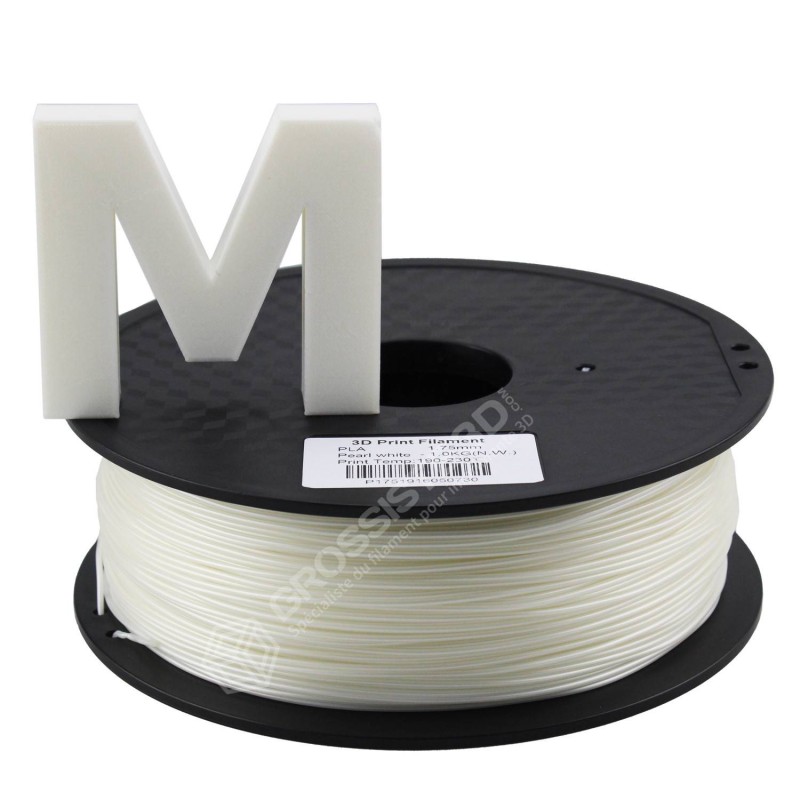 Fil 3D PLA 3 Kg 1.75 mm Perle Blanc