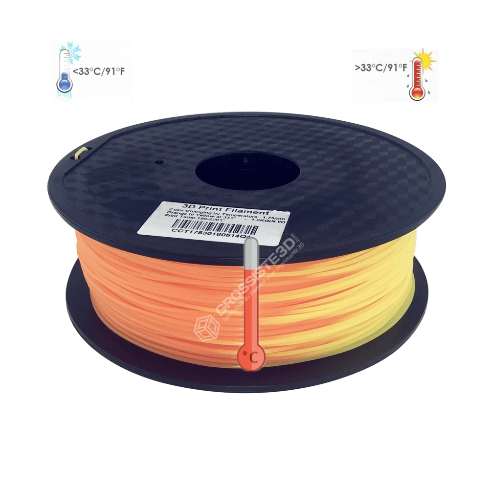 Filament 3D PLA Thermosensible jaune - Orange 1.75mm