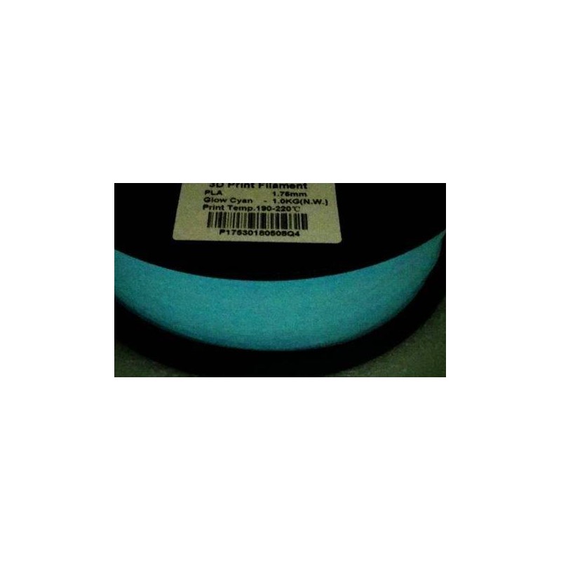 Filament PLA Phosphorescent 1.75 mm Cyan par 10 mètres