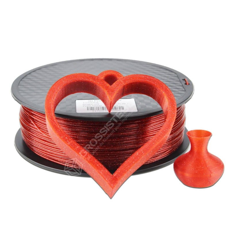 Filament 3D paillette 500g Rouge Scalet PLA 1.75 mm au meilleur