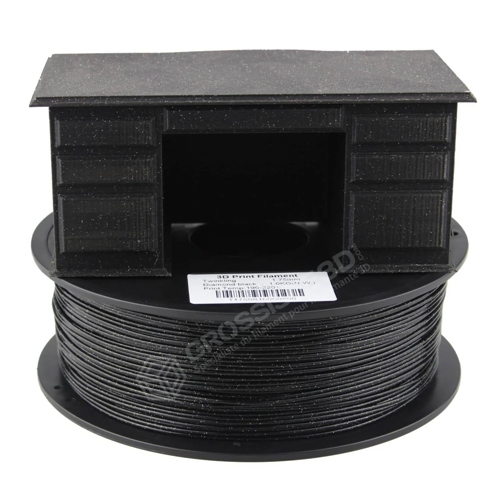 Filament 3D paillette 500g Noir Diamant PLA 1.75 mm