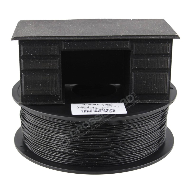 Filament 3D paillette 500g Noir Diamant PLA 1.75 mm