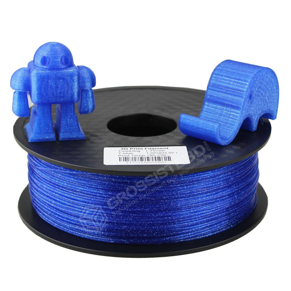 Filament 3D paillette Bleu PLA 1.75 mm