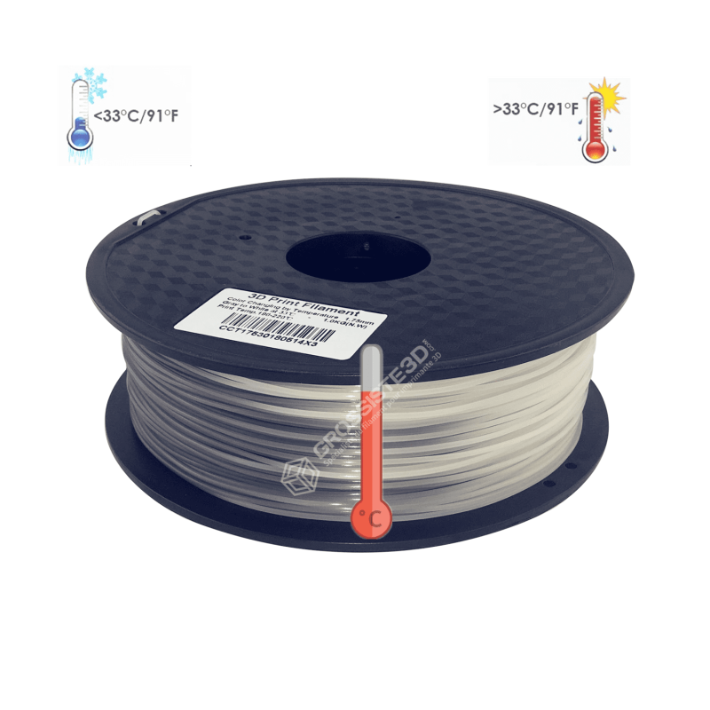 Filament 3D PLA Thermosensible 500g Gris -Blanc 1.75mm Filament 3D PLA Thermosensible 500g Gris -Blanc 1.75mm