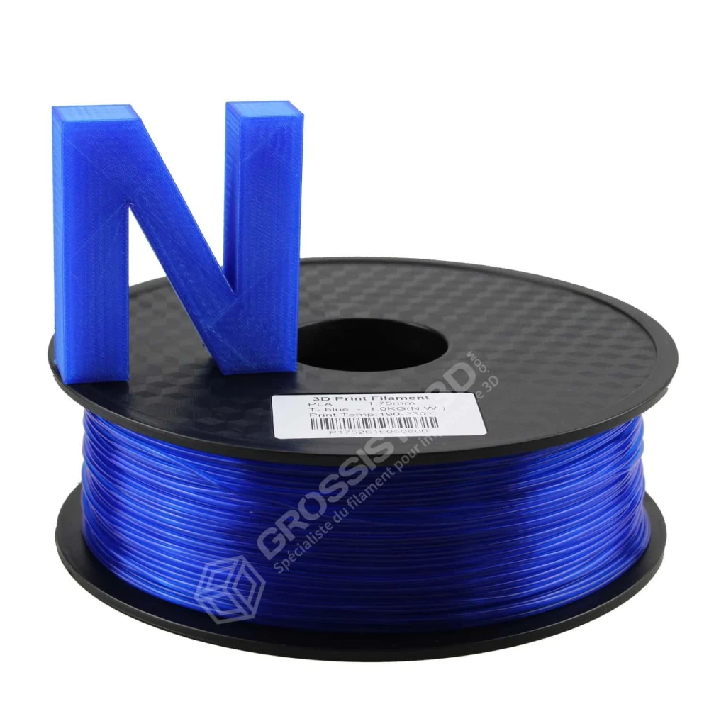 Filament 3D 2.85 mm PLA Translucide 1 Kg Bleu