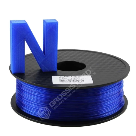 Filament PLA Translucide Bleu 2.85 mm – 1 Kg – Finition mi-transparent